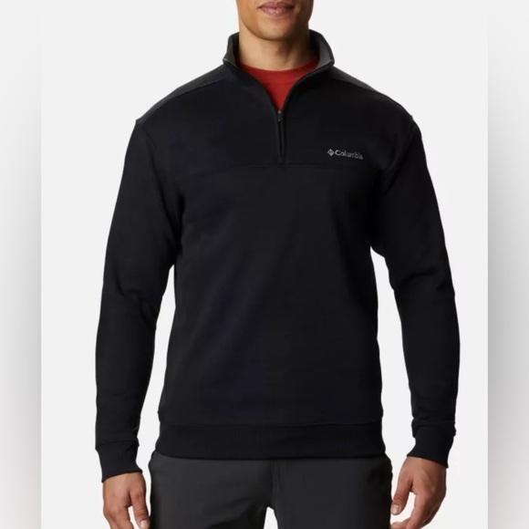 Columbia Black Half-Zip Fleece Sweatshirt - Picture 1 of 8